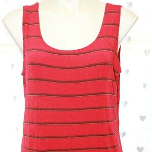 #311 Chico's Travelers Red Striped Dressy Tank Size 3 (16)